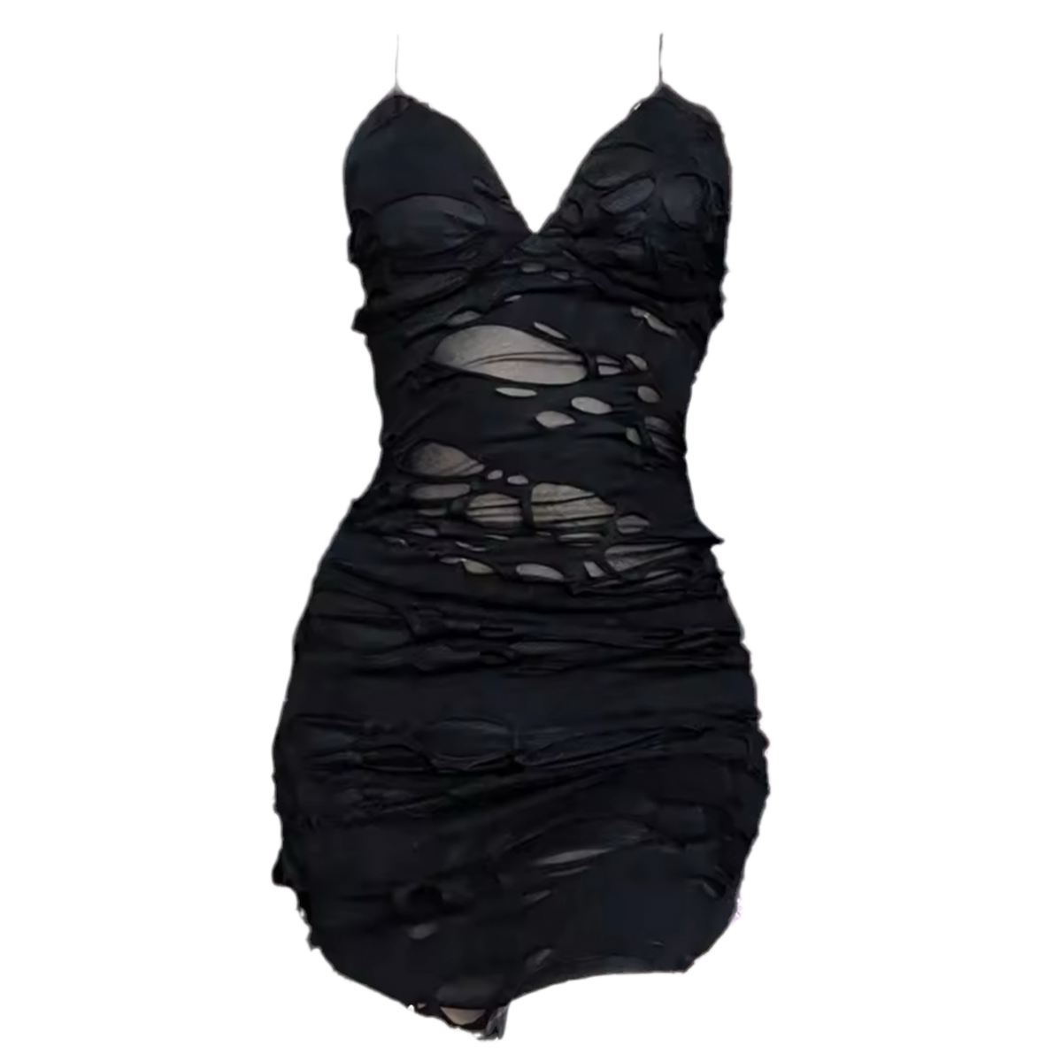 RIPPED SLICK DRESS