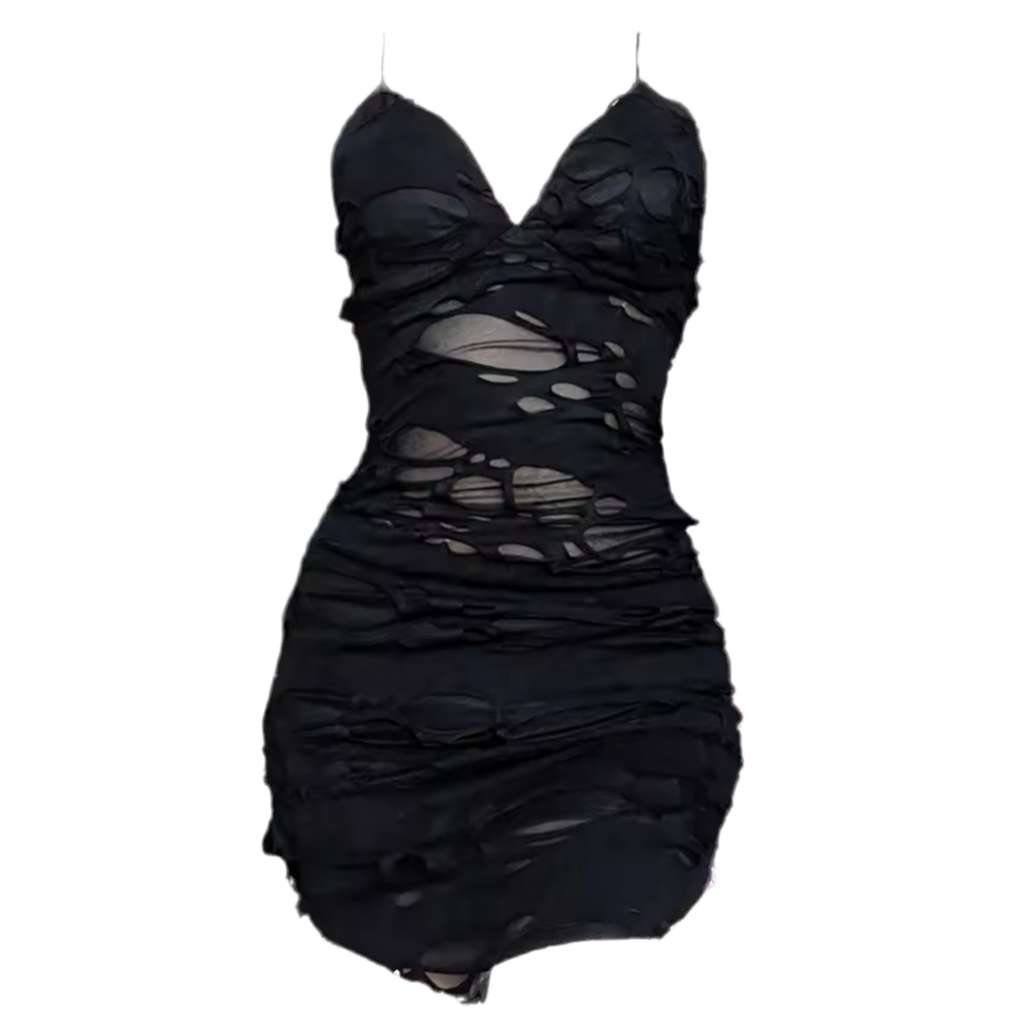 RIPPED SLICK DRESS