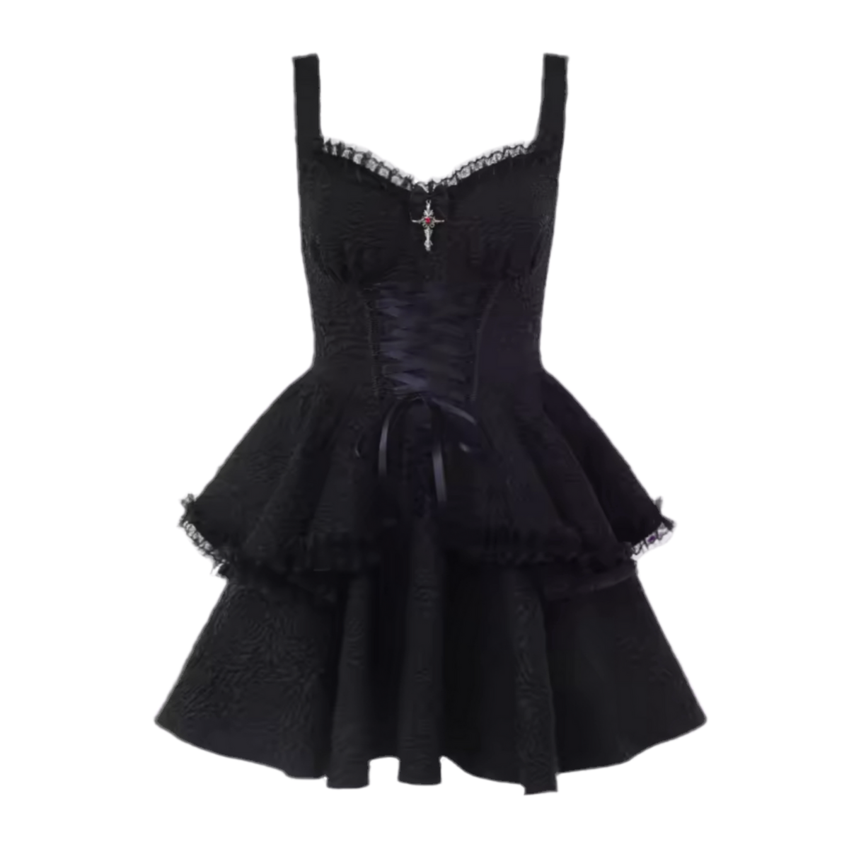 LAYERED CROSS X BOW DRESS