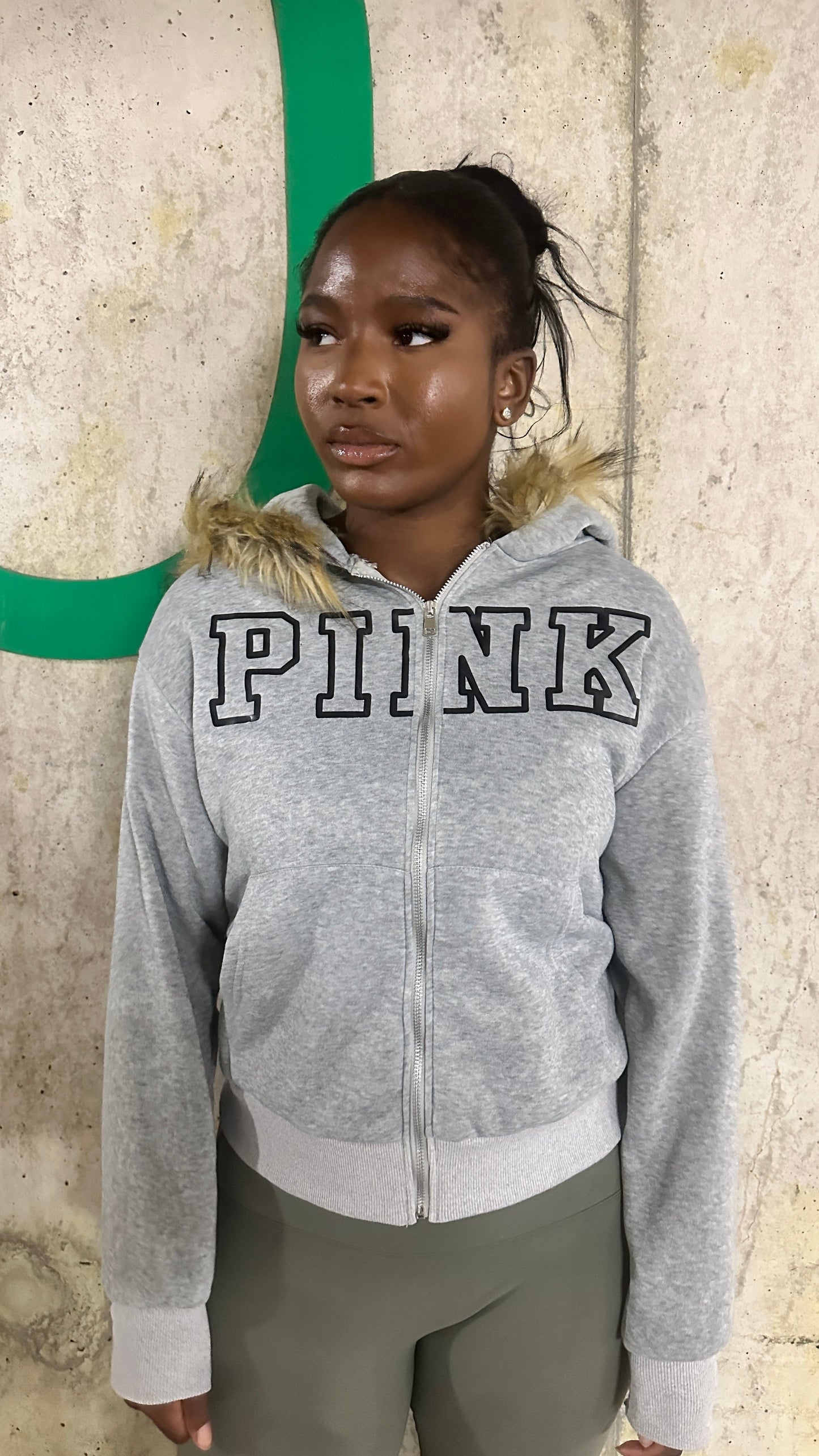 PINK fur jacket