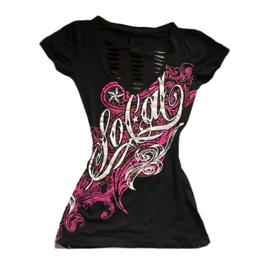 SWIRVY RIPPED BACK TOP