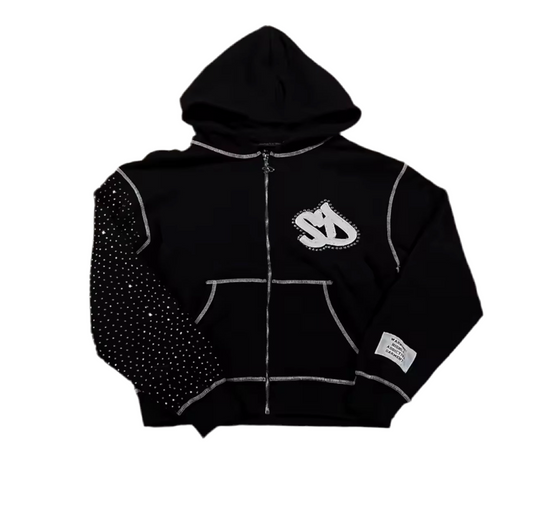 Diamond Sleeved Black Jumper