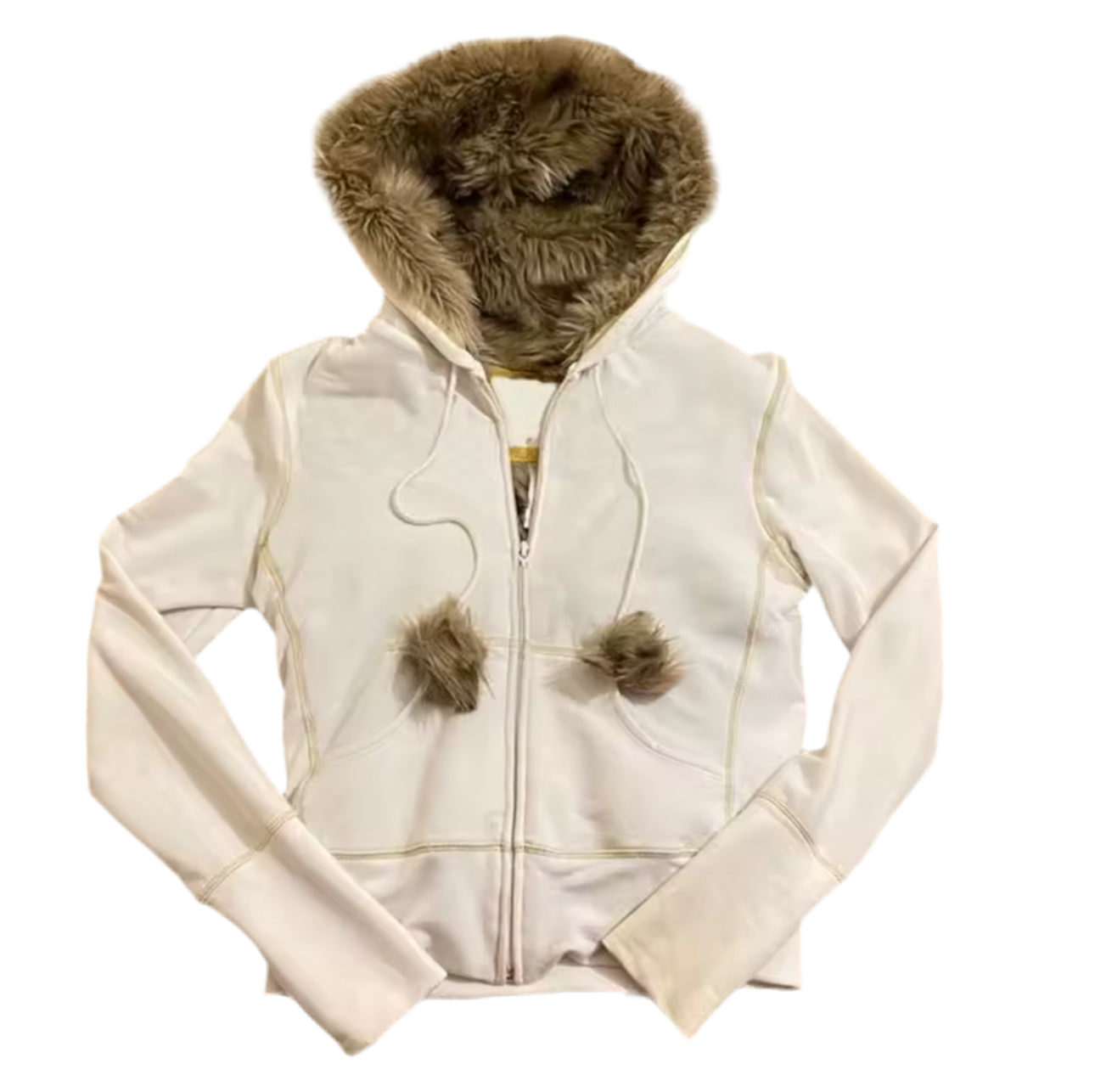 Fur Draw String Jumper - Cream