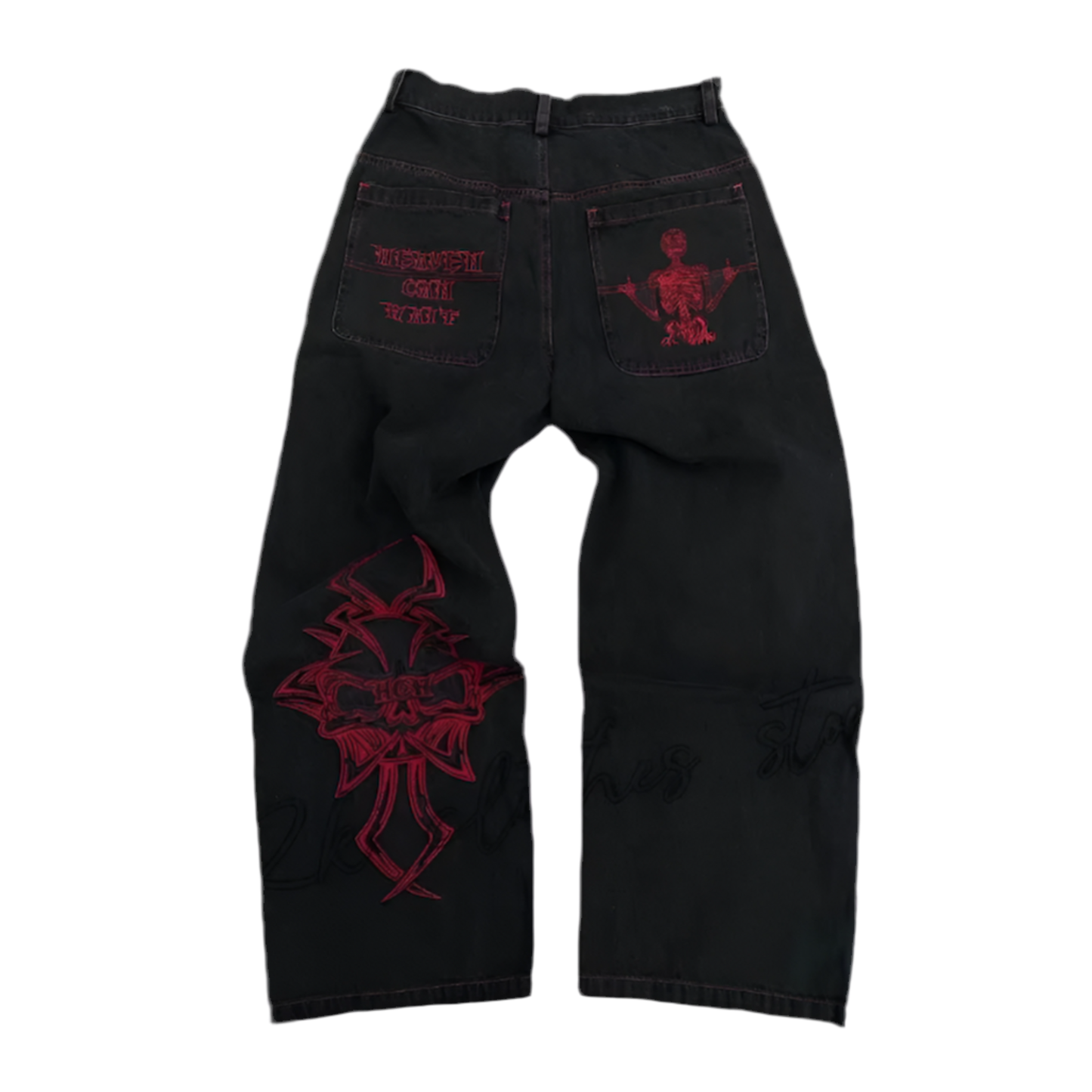 RED HCW SKULL JEANS