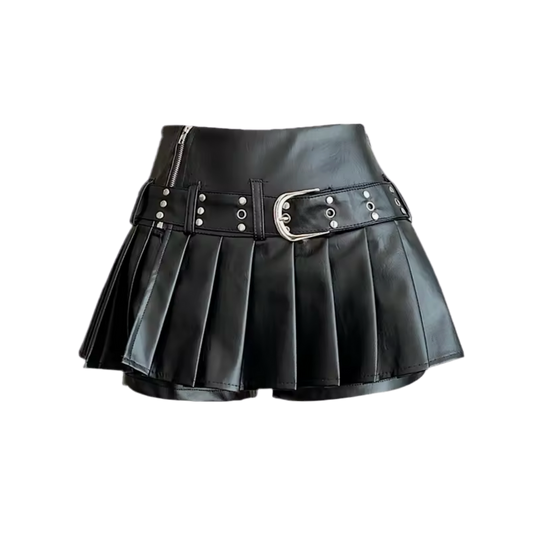BELT LEATHER SKIRT