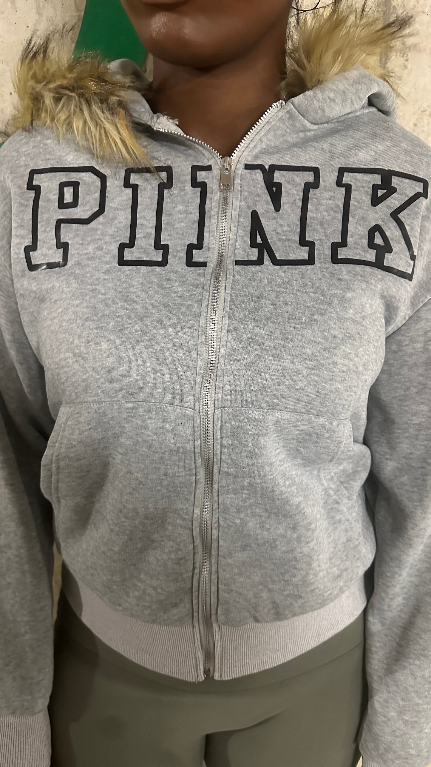 PINK fur jacket