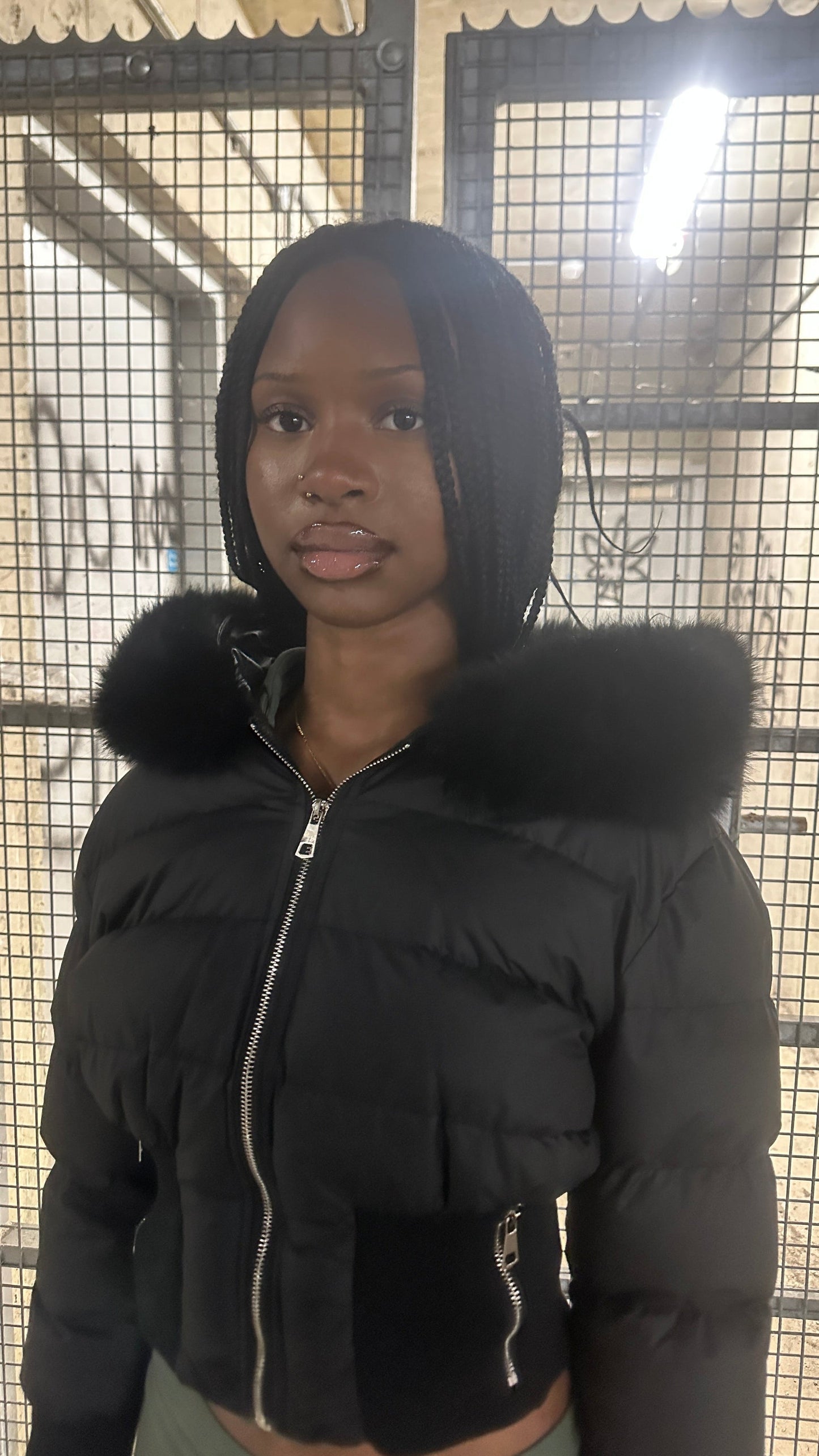 Black ice puffer jacket